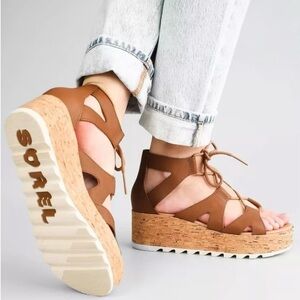 🤎 Sorel Leather Wedge Sandals – Size 8 🤎